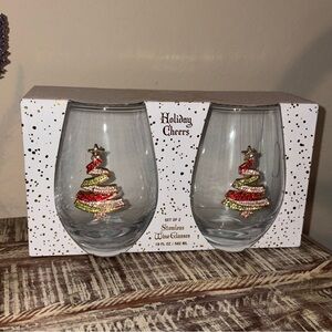 Holiday Cheers Wine Glass Set
